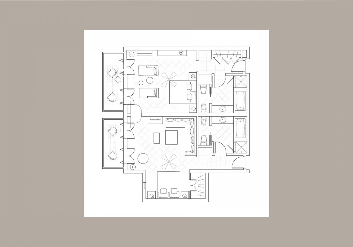 Interconnecting Junior Suite & Garden Studio with Sea View - plan apartamentu