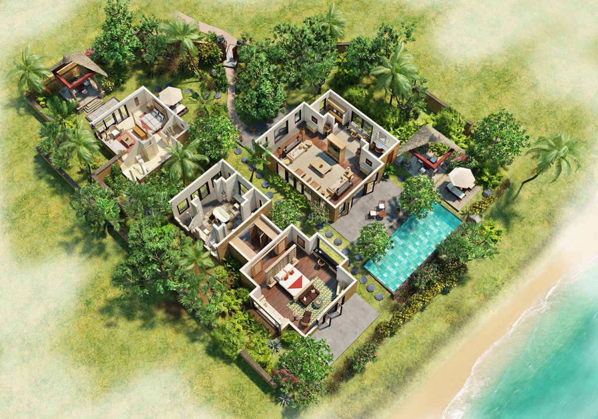 Two Bedroom Presidential Villa with Private Pool - plan willi