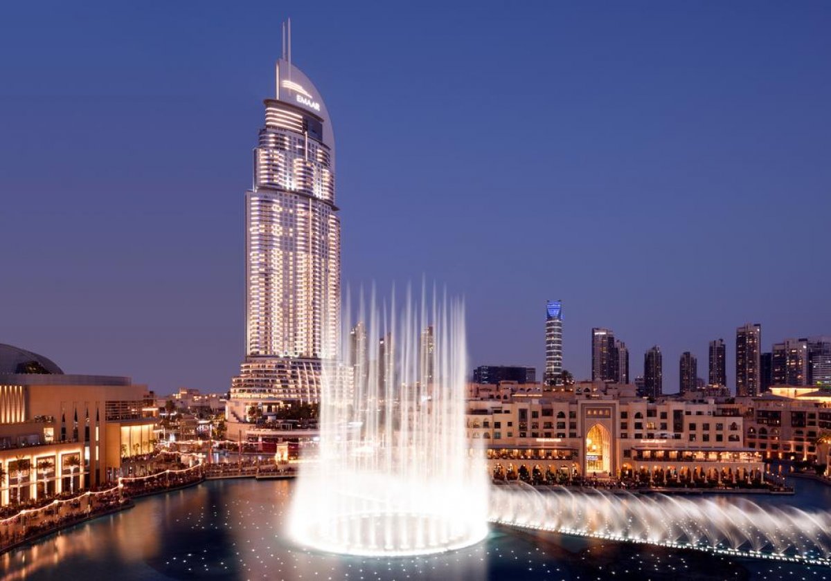 Address Downtown - na tle The Dubai Fountain