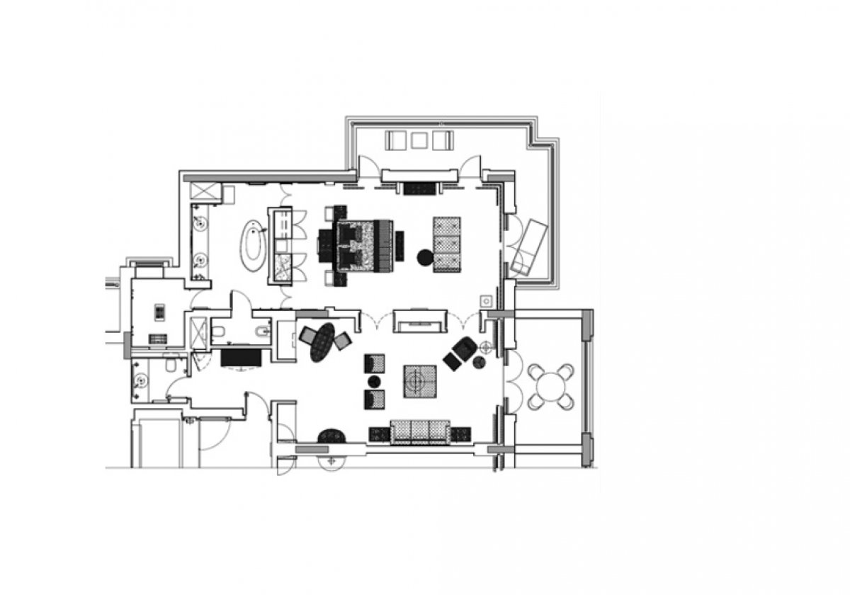 One Bedroom Ocean Club Suite - plan apartamentu